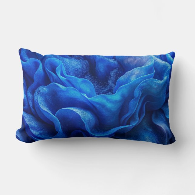 Coussin Rectangle "Tissu d'oreiller lombaire vague abstraite bleu pr (Recto)