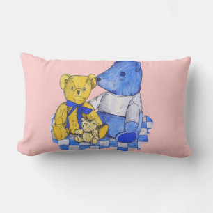 Coussin Rectangle tissu pique-nique avec ours en peluche mignon moti