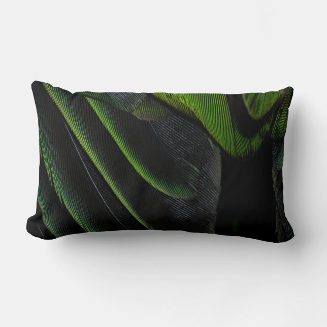 Coussin Rectangle Tissu vert et noir (Recto)