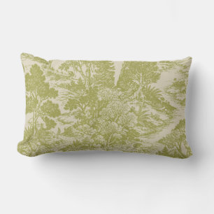 Coussin Rectangle Toile de bois Forêt Animaux Botanique Vintage