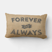 Coussin Rectangle Toile de jute d'initiales de couples pour toujours (Verso)
