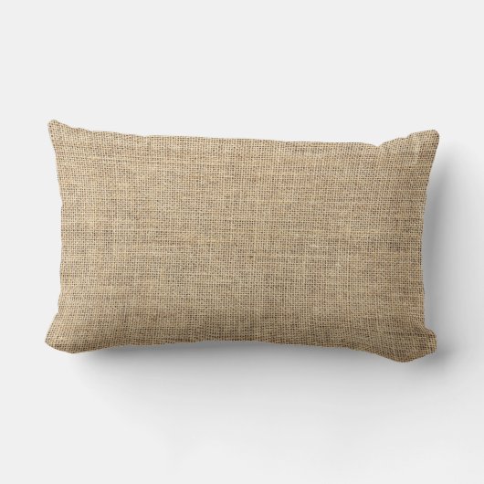 Coussin Rectangle Toile de jute rustique de cru de pays (Verso)
