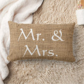 Coussin Rectangle Toile de jute rustique de M. et de Mme Wedding (Couverture)