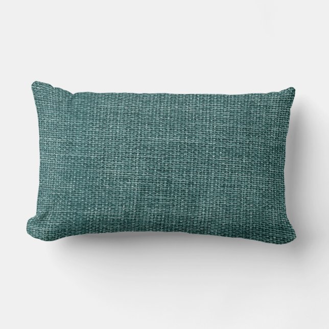 Coussin Rectangle Toile de jute Teal simple (Recto)