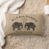 Coussin Rectangle TONNES D'AMOUR | Elephant Couple personnalisé mari (Couverture)
