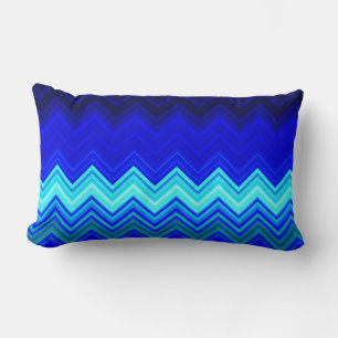 Coussin Rectangle Tons Bleu Chevron