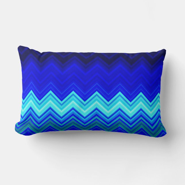 Coussin Rectangle Tons Bleu Chevron (Recto)