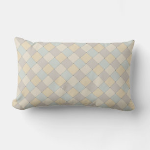 Coussin Rectangle Tons doux Tissés Carreaux diagonaux