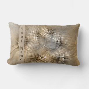 Coussin Rectangle Tons Terre Abstrait Art fractal moderne Nom