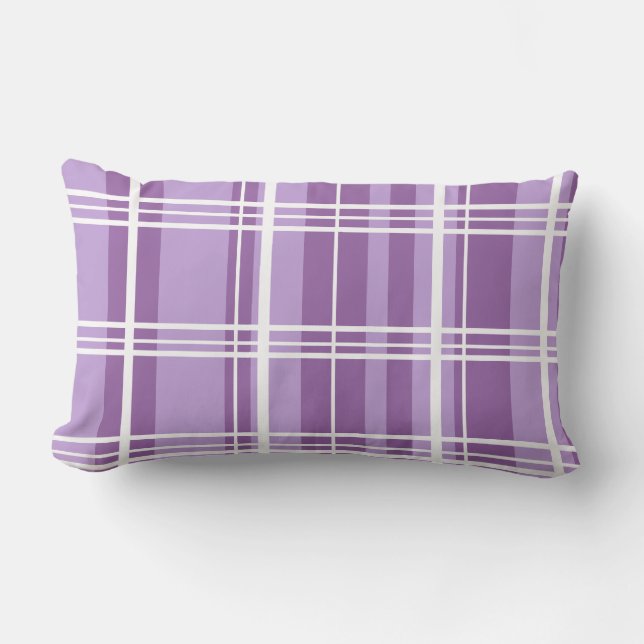 Coussin Rectangle Tons violets traditionnels plis avec blanc (Recto)