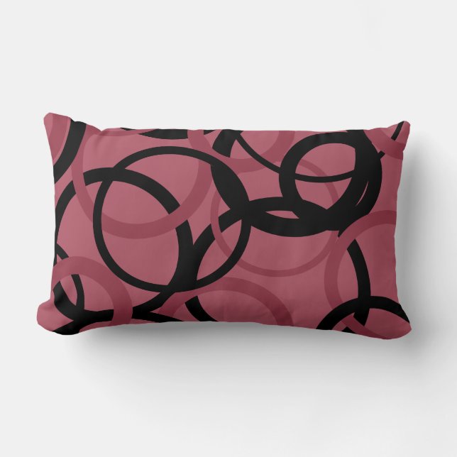 Coussin Rectangle Topaz fumé et cercles noirs (Recto)