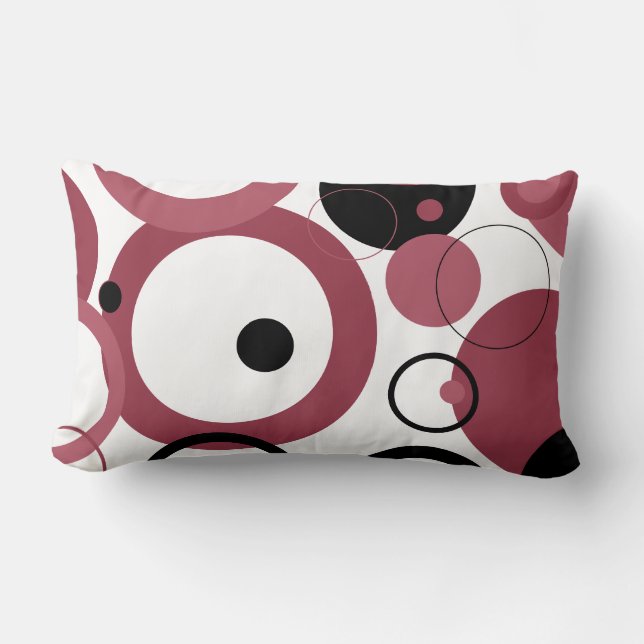 Coussin Rectangle Topaz fumé et cercles noirs (Recto)