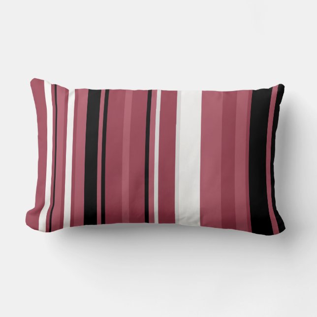 Coussin Rectangle Topaz fumé et rayures noires (Recto)