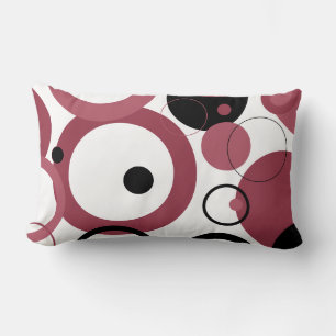 Coussin Rectangle Topaze Fumée et Cercles Noirs