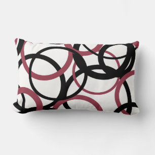 Coussin Rectangle Topaze Fumée et Cercles Noirs