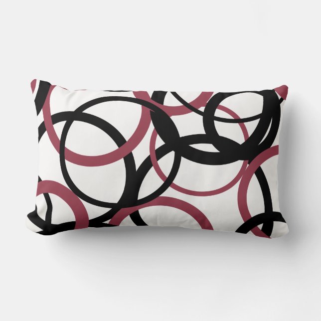 Coussin Rectangle Topaze Fumée et Cercles Noirs  (Recto)