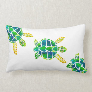 Coussin Rectangle Tortues de mer de bébé de natation