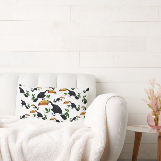 Coussin Rectangle Toucans Tropicaux - Jungle Ludique (Canapé)