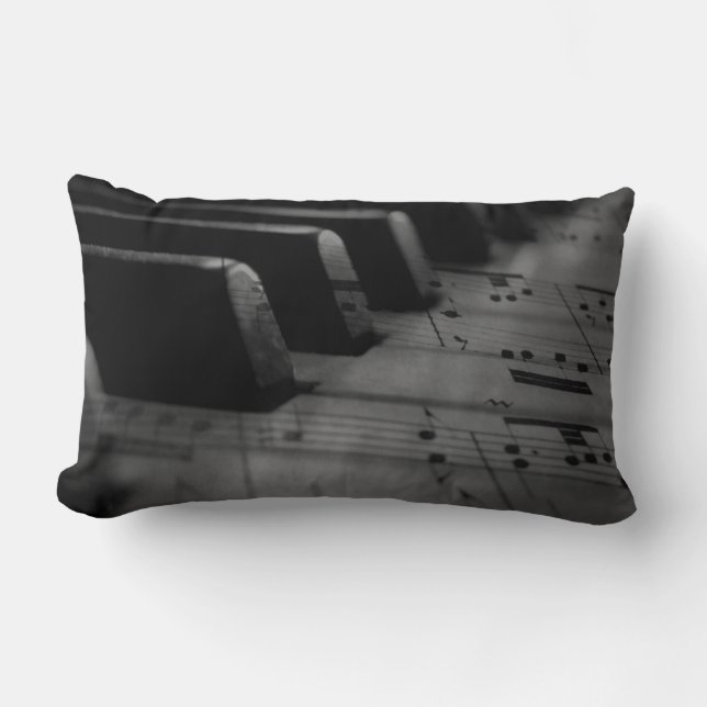 Coussin Rectangle Touches de piano de musique (Recto)