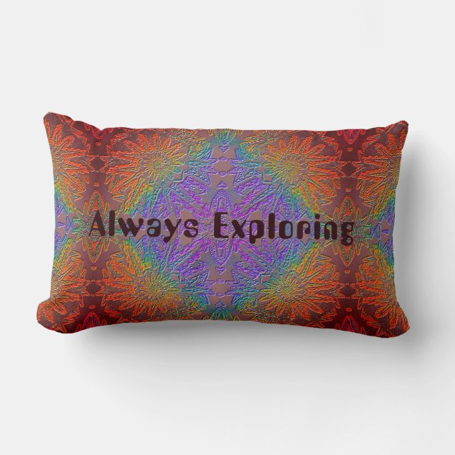 Coussin Rectangle Toujours à l'exploration, jamais perdu Motif arc-e (Recto)