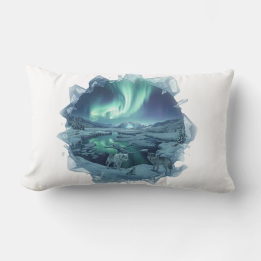 Coussin Rectangle Toundra Cristalline Aurore (Recto)