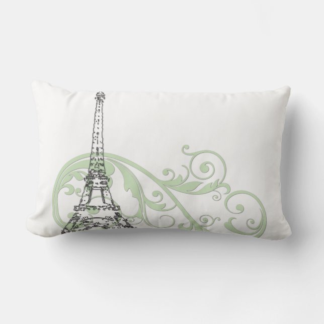 Coussin Rectangle Tour Eiffel avec Enroulements (Recto)