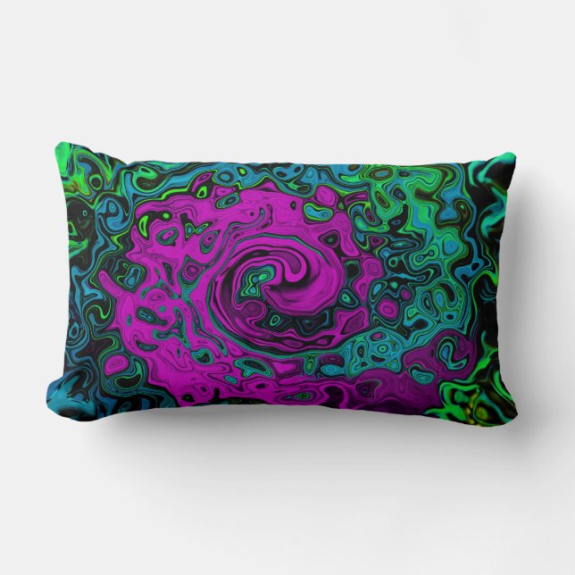 Coussin Rectangle Tourbillon artistique liquide groovy abstrait mage (Recto)