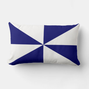 Coussin Rectangle Tourbillon Bleu Marine et Blanc