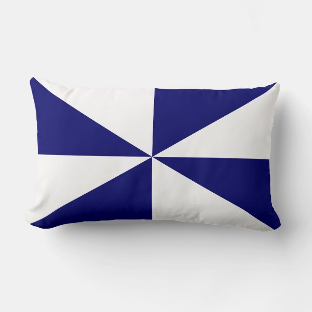 Coussin Rectangle Tourbillon Bleu Marine et Blanc (Recto)