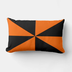 Coussin Rectangle Tourbillon orange et noir
