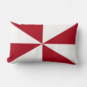Coussin Rectangle Tourbillon Rouge Foncé et Blanc