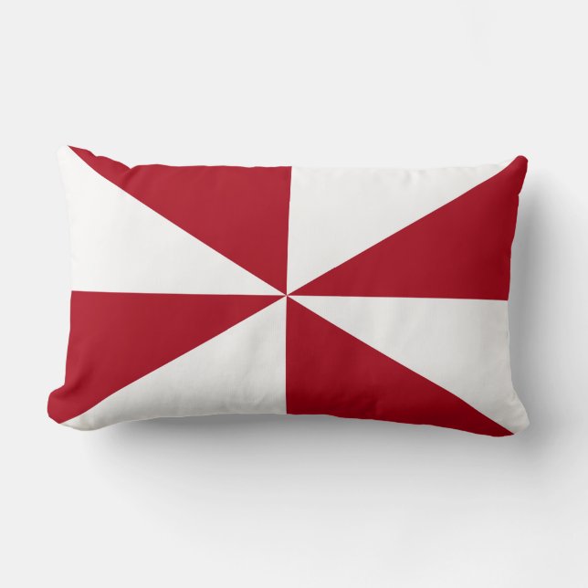 Coussin Rectangle Tourbillon Rouge Foncé et Blanc (Recto)
