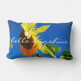 Coussin Rectangle Tournesol Jaune Gras Photo Hello Sunshine Script