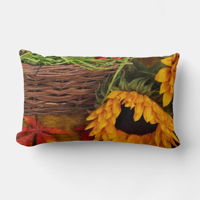 Coussin Rectangle Tournesols de la récolte d'automne (Recto)