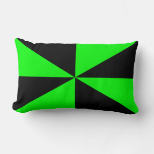 Coussin Rectangle Tourniquet Vert Citron et Noir