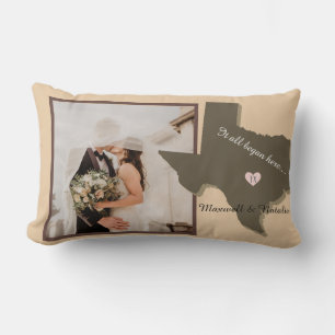 Coussin Rectangle Tout a commencé ici, Texas Heart Personnaliser