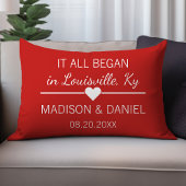 Coussin Rectangle Tout a commencé Romance Couple Cœur Personnalisé