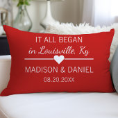 Coussin Rectangle Tout a commencé Romance Couple Cœur Personnalisé