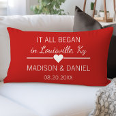 Coussin Rectangle Tout a commencé Romance Couple Cœur Personnalisé