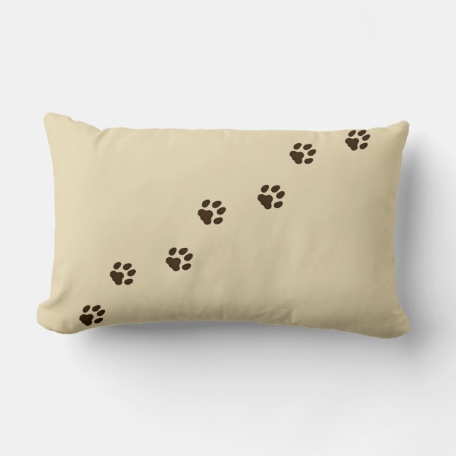 Coussin Rectangle Traces Feline Des Empreintes de pattes De Chat Bro (Recto)