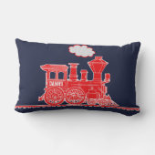 Coussin Rectangle Train à vapeur rouge enfants nommés (Verso)