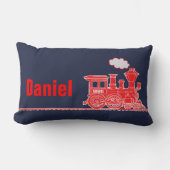 Coussin Rectangle Train à vapeur rouge enfants nommés (Recto)