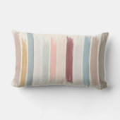 Coussin Rectangle Traits de pinceau pastel personnalisés (Verso)