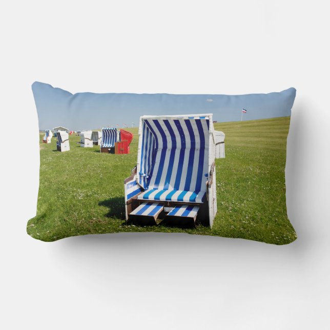 Coussin Rectangle Transats en mer du Nord (Recto)