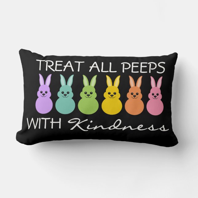 Coussin Rectangle Treat All Peeps With Kindness  (Recto)