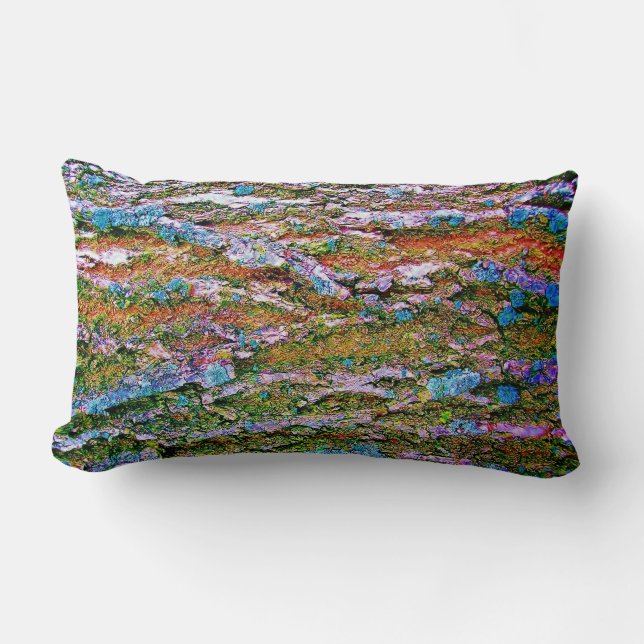 Coussin Rectangle Treebark Camo a augmenté la couleur (Recto)