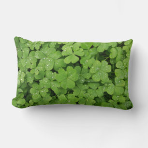 Coussin Rectangle Trèfle frais vert, trèfle chanceux de la Saint-Pat