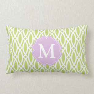 Coussin Rectangle Treillis moderne vert élégant personnalisé