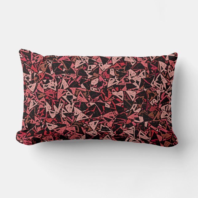 Coussin Rectangle Triangle noir rouge rose Motif sans couture (Recto)