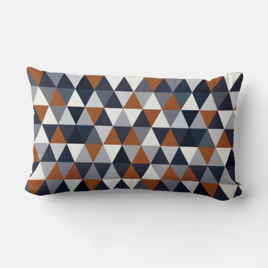 Coussin Rectangle Triangles de marine et de rouille I B (Verso)